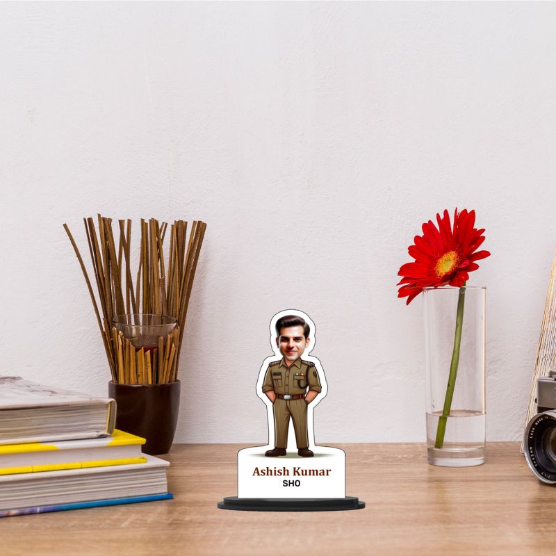 Personalized Police Caricature Gift for Police Man  Caricature Photo Frame For Police Officer  Birthday Gift For Police Officer  Gift for Friends, Brother, Husband